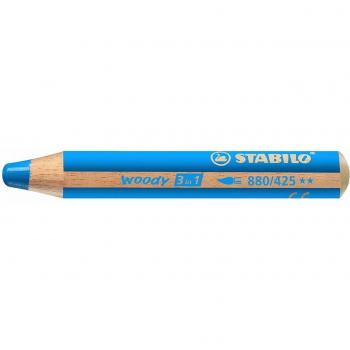Lápiz acuarelable Stabilo Woody azul oscuro 5u