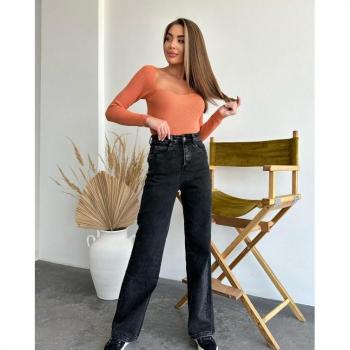 ISSA Plus Graue Jeans mit hohem Bund