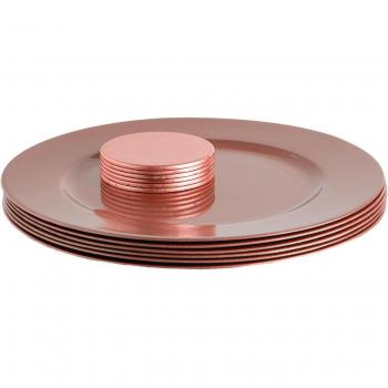Rose Gold Metallic Charger Plates 12pc Set