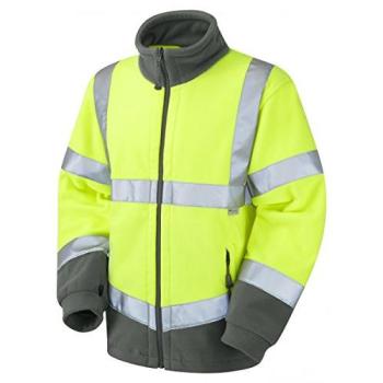 EcoViz Yellow/Gray Fleece Safety Coat – Leo Hartland Men’s Large