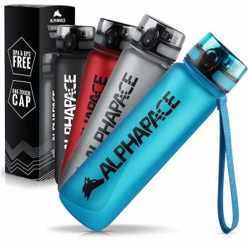 ALPHAPACE Trinkflasche, 650 ml, BPA-frei, auslaufsicher, für Sport und Fahrrad, mit Fruchteinsatz, Dunkelrot