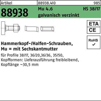 Bullone a Martello 25 Viti per Pezzo 38/17 16x80