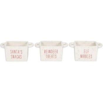 Bol en céramique pour friandises de Noël (Pack de 3)