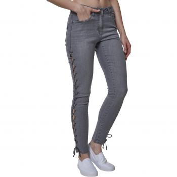 Bequeme Denim Lace Up Skinny Jeans von Urban Classics