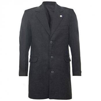 Long Charcoal Wool Slim Fit Overcoat (5XL) – Infinity Leather