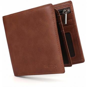 Men's Slim Wallet by Vemingo with RFID Blocking, Coin Compartment, and Dual ID Windows | XB-37