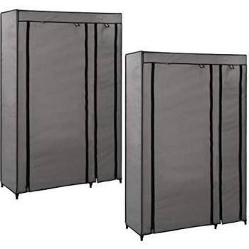 Sonata Fabric Wardrobe 2 pcs Grey 110x45x175 cm
