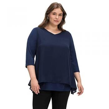Sheego 3/4-Arm-Shirt »Blusenshirt mit Chiffon-Oberteil«