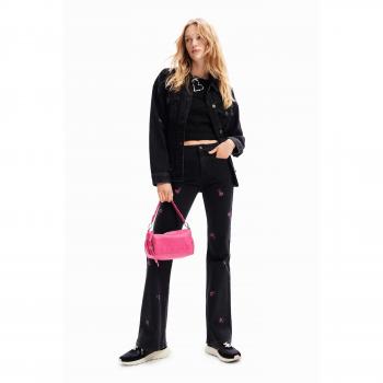 Desigual Jean Flare Fleurs Noir 42 Femme