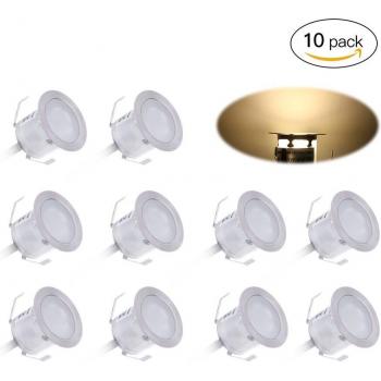 10 lampes encastrées LED 32mm 0.6W 500LM pour éclairage de chemin extérieur, IP67