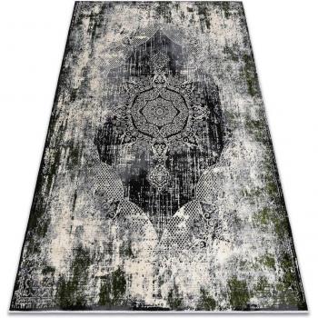 Nébuleuse – Tapis Vinci 1516 Rosette Moderne 80x150 cm (Ivoire/Vert)