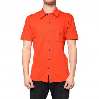 Men's Orange Button Down Polo by Dolce & Gabbana