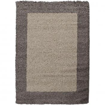 Tapis Chic Shaggy Ø200cm Beige et Taupe