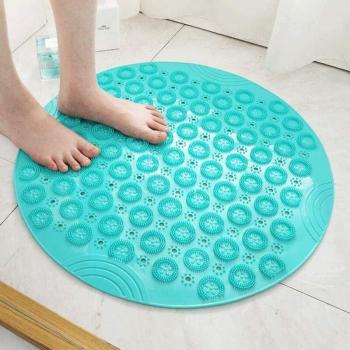 Tapis de bain rond avec trou de drainage