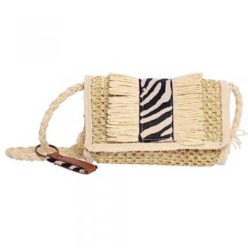 Don Algodón Roberta: Bolso Bandolera Rafia Natural