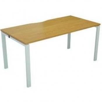 Jemini One‑Person Desk‑Bench 1600x800x730 mm – Nova Oak/White