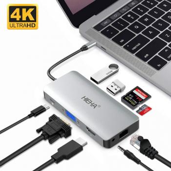 Adaptateur USB C en Aluminium avec Ethernet Gigabit