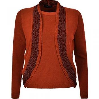 Ladies Long Twinset Top Set (Medium/Large, Cinnamon)