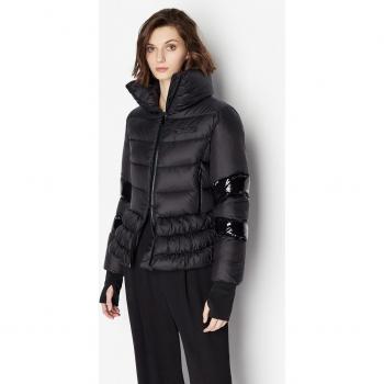 Top Trapuntato Nero con Logo Patch per Donna – ARMANI EXCHANGE