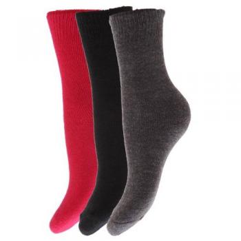 FLOSO Calcetines de invierno para niños y niñas (3 pares) 9-12, color gris/negro