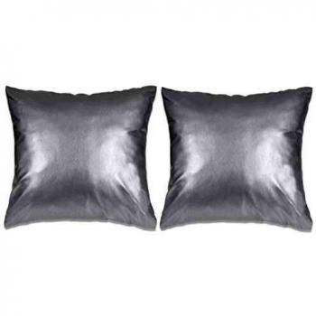 VidaXL Set di 2 Guanciali in PU 45x45 cm Argento