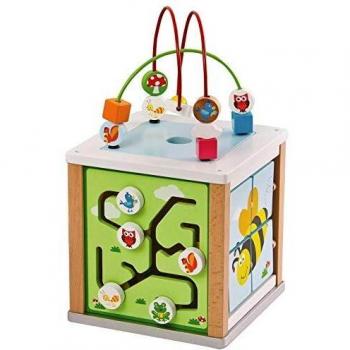 Cubo de actividades Lelin con cuentas de alambre