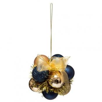 FÉÉRIC Weihnachtsblume mit Lichteffekt 30 mm x 11 Blau-Gold
