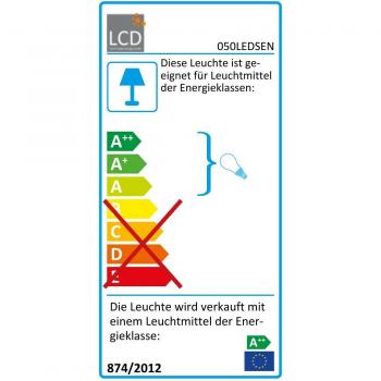 LED Wandleuchte A-307504, Edelstahl, 13W, 910lm, 3000K, Aluguss, Opalglas, IP44