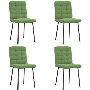 Conjunto Elegante de Cadeiras de Jantar em Veludo Verde-Claro