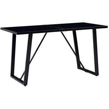 Commode de salle à manger vidaXL Noir 140x70x75 cm verre trempé