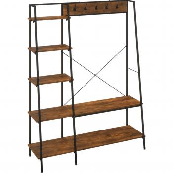 Hall Tree Stand with Shoe Rack and Hooks