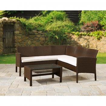 Furnishings For Less UK Brown Color L Shaped Corner Sofa Set (4 Seater)