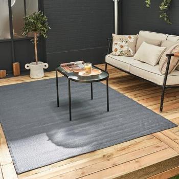 Urban Garden Carpet – 1 m × 1 m Reversible Plastic Rug, Anthracite