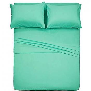 Double Mint Bedsheet Collection – 1 Flat, 1 Fitted, 2 Pillow Cases (4-Piece)