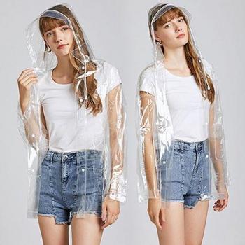 Freesmily Women's Clear Waterproof Raincoat