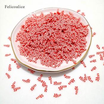 20g Polymer Clay Christmas Cane Red White Nail Art Material