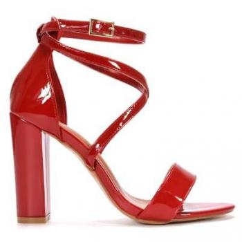 Briella Red Block Heel Strappy Sandals – Women's 6 (US)
