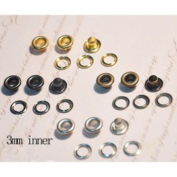 Ojales de metal para proyectos de costura, 4 colores, 300 unidades, diámetro interior 3mm