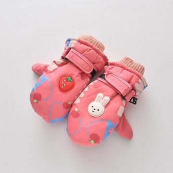 Kids' Non-Slip Snow Gloves with Bunny Bag for Ages 2-4