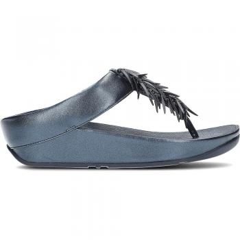 FitFlop Rumba Beaded Metallic Marineblauwe Teen-slippers