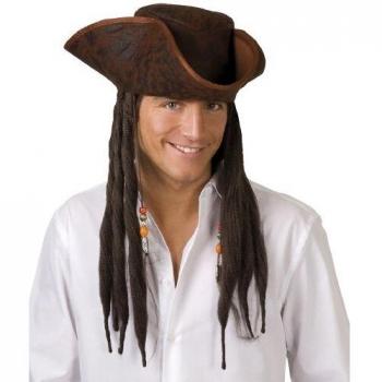 Accessoire de pirate avec cheveux longs