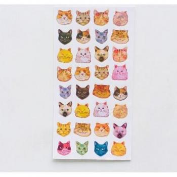 Charming Cat-Themed Adhesive Stickers