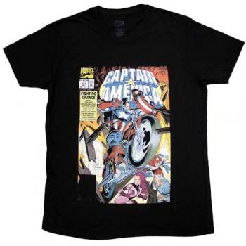 Black Captain America Wheel Graphic Tee – Size M
