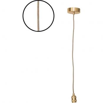 Système de suspension à douille en métal doré satiné avec cordage