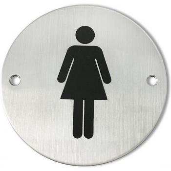 Edelstahl-WC-Türschild (Damen) von Lowander