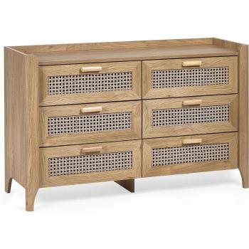 6-Drawer Oak Chest