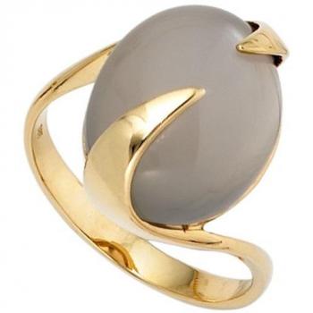 JOBO Damen Goldring 585 Gelbgold Mondstein Größe 50