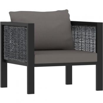 Anthrazit Sofa-Element mit Kissen aus Poly Rattan