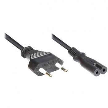 Good Connections Euro‑Netzkabel 5 m schwarz, Netzstecker zu Euro‑8 Buchse