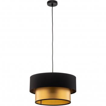 Lustre Dorina de Maco Design, Noir avec Éléments en Or, Ø 40 cm